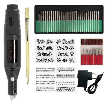 Električni priključek Mikro-Graviranje Pen Mini Diy Graviranje Orodje Kit Kovin, Stekla, Keramike, Plastike, Lesa, Nakit z Stapler Etcher 30 Bit in