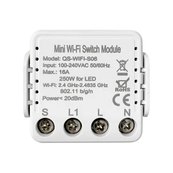 Tuya WiFi 100~250V Mini 1 Banda Inteligentni Stikalo Modul Spremembe DIY Modul APP/Glasovni Nadzor za Alexa googlova Domača stran