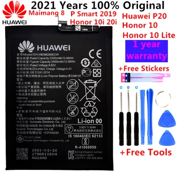 Hua Wei Original 3400mAh HB396285ECW Telefon Baterija Za Huawei P20 Čast 10 Čast 10 Lite P Smart 2019 / Čast 10i 20i Baterije