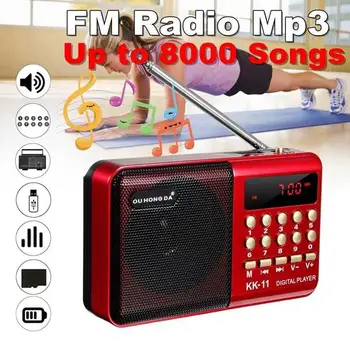 K11 Digitalni Radio, Zvočnik Prenosni Mini FM Radio, USB TF Predvajalnik Glasbe MP3, Teleskopska Antena za Prostoročno uporabo z Zadrgo Zunanji Sprejemnik