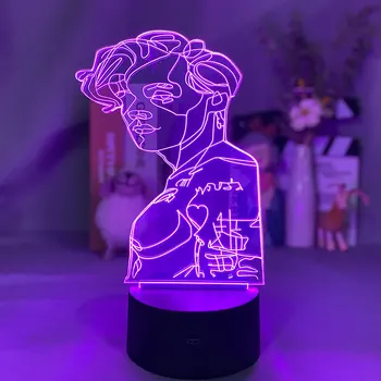 Anime Star Eno Smer 3D Noč svetlobe Spanja Pomoči Svetlobe Dejanje Slika 7 Dotik Barve Optično Iluzijo namizne Svetilke Doma Dekoracijo