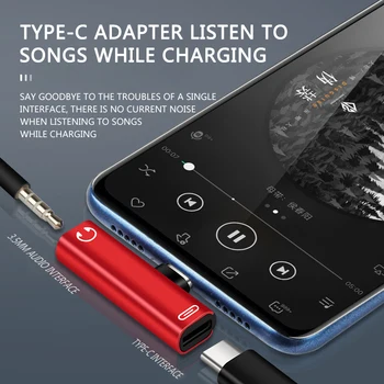 Tip C 3.5 Jack za Slušalke USB C do 3.5 mm AUX vhod za Slušalke Kovinski 2v 1 Audio Adapter za Huawei P30 Xiaomi 9 Polni Priključek za Kabel