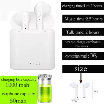 Vroče Prodaje i7s TWS Čepkov Bluetooth 5.0 Slušalke Brezžične Slušalke Stereo Bas Čepkov V uho Šport Vodotesne Slušalke Za vse