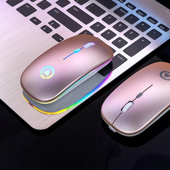 Wireless Mouse Računalniška Miška Tiho Ergonomska Polnilna Miši z LED Optični Osvetljen USB Miši za Prenosni RAČUNALNIK