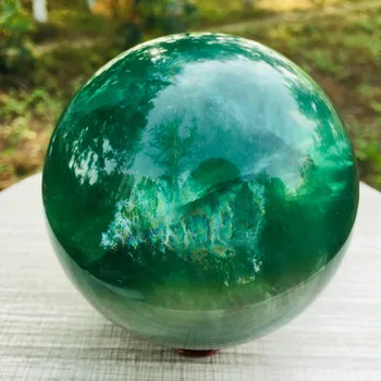 Naravna zelena fluorite žogo quartz crystal zdravilo žogo duha kamen